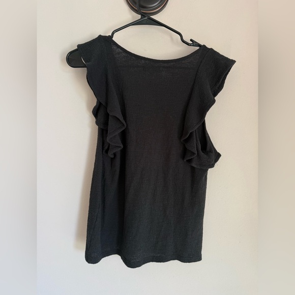 Madewell Black Ruffle Tank Top - Picture 3 of 3